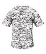 2980 Badger Youth Two-Button Placket Self Collar Tee White Digital