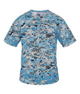 2980 Badger Youth Two-Button Placket Self Collar Tee Columbia Blue Digital