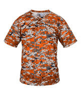 2980 Badger Youth Two-Button Placket Self Collar Tee Burnt Orange Digital