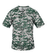 2980 Badger Youth Two-Button Placket Self Collar Tee Forest Digital