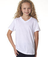 3005Y Bella + Canvas Youth Jersey Short-Sleeve V-Neck Tee White