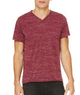 3005 Bella + Canvas Unisex Jersey Short-Sleeve V-Neck Tee Maroon Marble