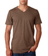 3005 Bella + Canvas Unisex Jersey Short-Sleeve V-Neck Tee Heather Brown (52/48)