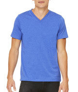 3005 Bella + Canvas Unisex Jersey Short-Sleeve V-Neck Tee Heather True Royal