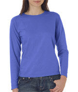 3014 Chouinard Ladies' Garment-Dyed Long-Sleeve Tee Flo Blue PgmDye