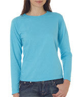 3014 Chouinard Ladies' Garment-Dyed Long-Sleeve Tee Lagoon DirDye