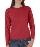 3014 Chouinard Ladies' Garment-Dyed Long-Sleeve Tee Crimson PgmDye