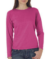 3014 Chouinard Ladies' Garment-Dyed Long-Sleeve Tee Raspberry DirDye