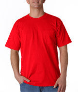 3015 Union Made: A Division of Bayside Adult Union Made Pocket Tee Red