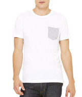 3021 Bella + Canvas Men's Jersey Short-Sleeve Pocket Tee White/ Athletic Heather