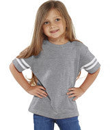 3037 Rabbit Skins Rabbit Skins Toddler Fine Jersey Football Tee Vintage Heather/ Blended White