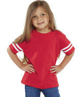 3037 Rabbit Skins Rabbit Skins Toddler Fine Jersey Football Tee Vintage Red/ Blended White