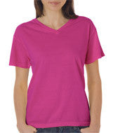 3099 Chouinard Ladies' V-Neck Tee Raspberry DirDye