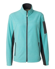Colorado Clothing - Ladies' Colorblocked Full-Zip Microfleece Jacket - 5297 Blue_glass/city_grey