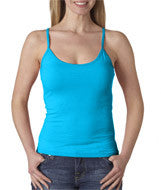 325 Anvil Ladies' Lightweight Junior Fit Spaghetti Strap Tank Caribbean Blue