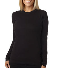 3301L Next Level The Long-Sleeve Vintage Sheer Jersey Crew Black