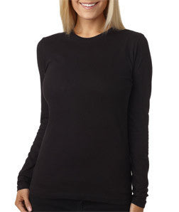3301L Next Level The Long-Sleeve Vintage Sheer Jersey Crew Black