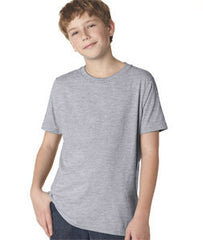 3310 Next Level Boys' Short-sleeve Fine Jersey Crew Heather Grey (90/10)