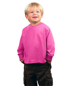 3311 Rabbit Skins Toddler Long Sleeve T Shirt Raspberry Sorbet