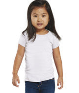 3316 Rabbit Skins Rabbit Skins Toddler Girls' Fine Jersey Longer Length T-Shirt White