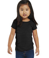 3316 Rabbit Skins Rabbit Skins Toddler Girls' Fine Jersey Longer Length T-Shirt Black