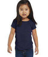 3316 Rabbit Skins Rabbit Skins Toddler Girls' Fine Jersey Longer Length T-Shirt Navy