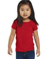 3316 Rabbit Skins Rabbit Skins Toddler Girls' Fine Jersey Longer Length T-Shirt Red