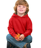 3326 Rabbit Skins Toddler Hooded Pullover Fleece with Pockets Red