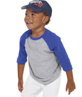 3330 Rabbit Skins Rabbit Skins Toddler Vintage Fine Jersey 3/4-Sleeve Baseball T-Shirt Vintage Heather/ VinRoyal