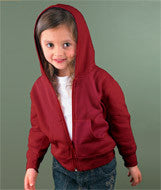 3346 Rabbit Skins Toddler Full-Zip Hooded Fleece with Pockets Garnet