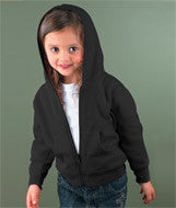 3346 Rabbit Skins Toddler Full-Zip Hooded Fleece with Pockets Black