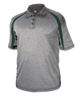 3347 Badger Adult Fusion Three Button Polyester Polo Shirt Steel/ Forest