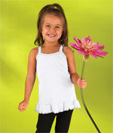 3348 Rabbit Skins Toddler Girls Ruffle Tunic White