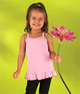 3348 Rabbit Skins Toddler Girls Ruffle Tunic Pink