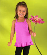 3348 Rabbit Skins Toddler Girls Ruffle Tunic Raspberry Sorbet