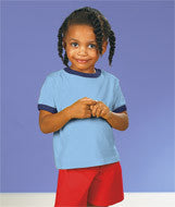 3380 Rabbit Skins Toddler Ringer Tee Light Blue/ Navy