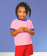 3380 Rabbit Skins Toddler Ringer Tee Pink/ Royal