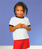 3380 Rabbit Skins Toddler Ringer Tee White/ Black