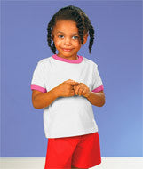 3380 Rabbit Skins Toddler Ringer Tee White/  Raspberry Sorbet