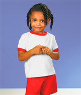 3380 Rabbit Skins Toddler Ringer Tee White/ Red