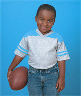 3381 Rabbit Skins Toddler Football Tee Heather/ Light Blue