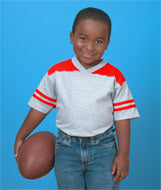 3381 Rabbit Skins Toddler Football Tee Dark Heather/ Red