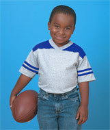 3381 Rabbit Skins Toddler Football Tee Heather/ Royal (90/10)