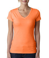 3400L Next Level The Sporty V Neon Heather Orange (60/40)