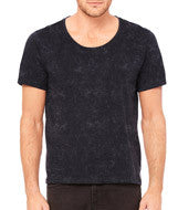 3406 Bella + Canvas Men's Jersey Wide Neck Tee Black Mineral Wash