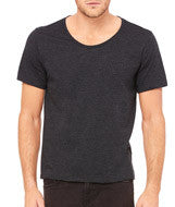 3406 Bella + Canvas Men's Jersey Wide Neck Tee Charcoal Black TriBlend