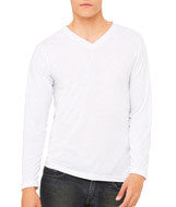 3425 Bella + Canvas Unisex Long-Sleeve V-Neck Tee White Fleck TriBlend