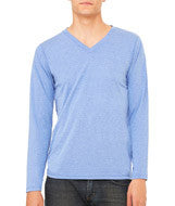 3425 Bella + Canvas Unisex Long-Sleeve V-Neck Tee Blue TriBlend