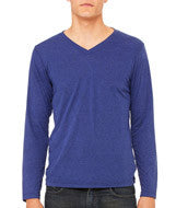 3425 Bella + Canvas Unisex Long-Sleeve V-Neck Tee Navy TriBlend