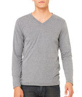 3425 Bella + Canvas Unisex Long-Sleeve V-Neck Tee Grey TriBlend